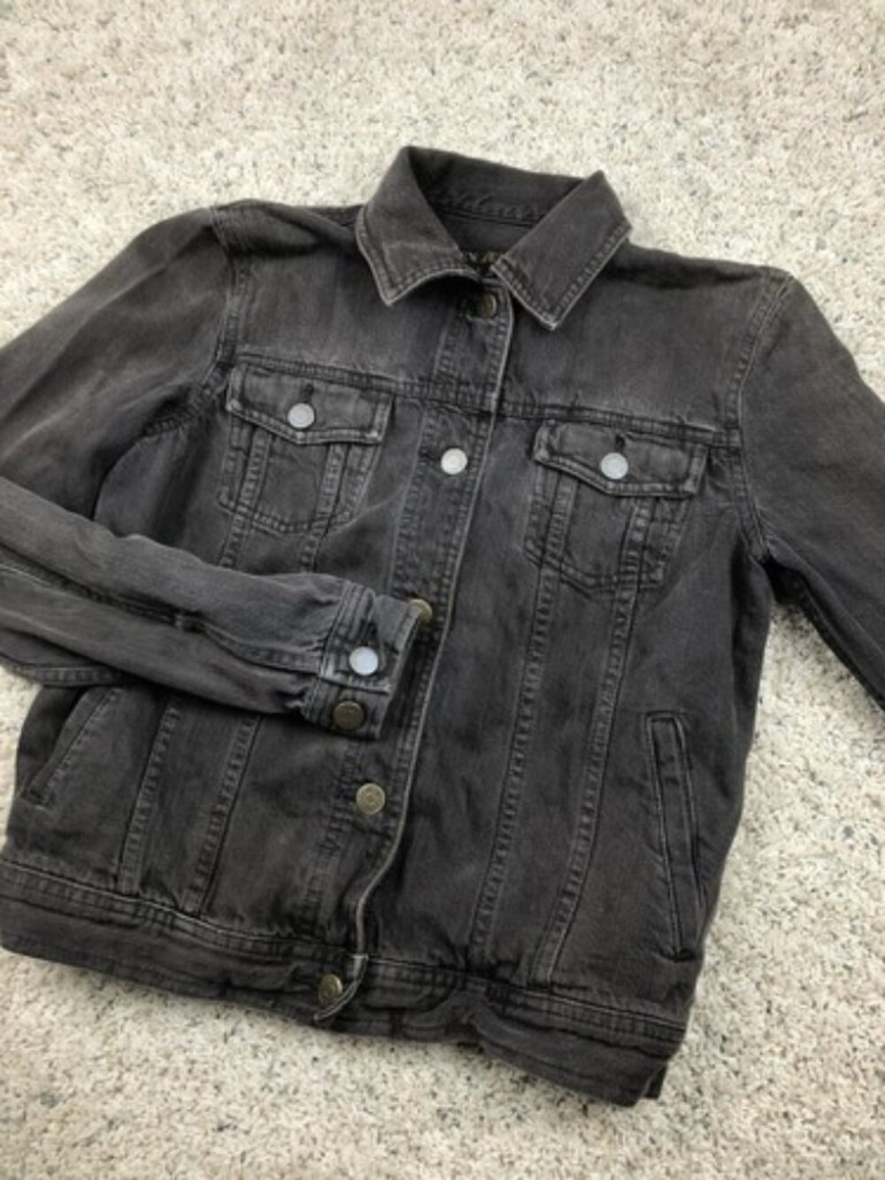 Lauren Jeans Co Ralph Lauren Denim Button Casual Jacket Women XS Brown Denim - Picture 5 of 9
